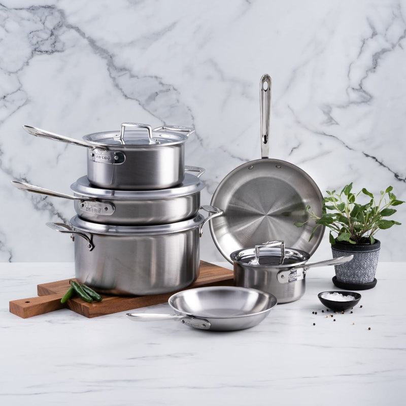 All-Clad - D5 Stainless Brushed 5 - Ply Bonded Cookware Set - 10-Piece Set