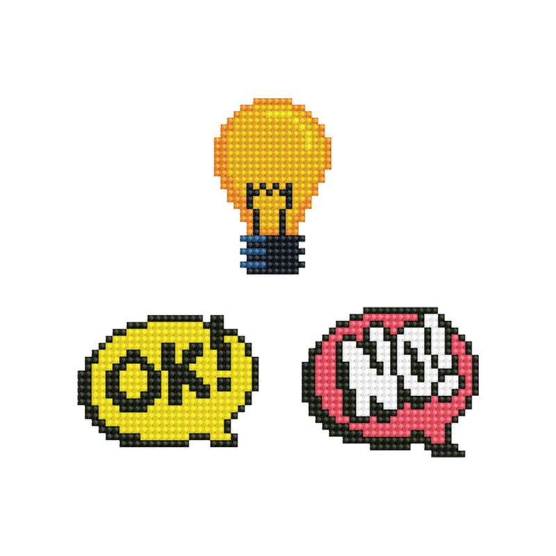 DIAMOND DOTZ - DOTZIES Stickers - Hmmm - Ok! - Light Globe - No! - Limolin 