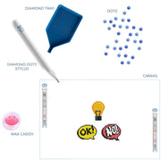 DIAMOND DOTZ - DOTZIES Stickers - Hmmm - Ok! - Light Globe - No! - Limolin 