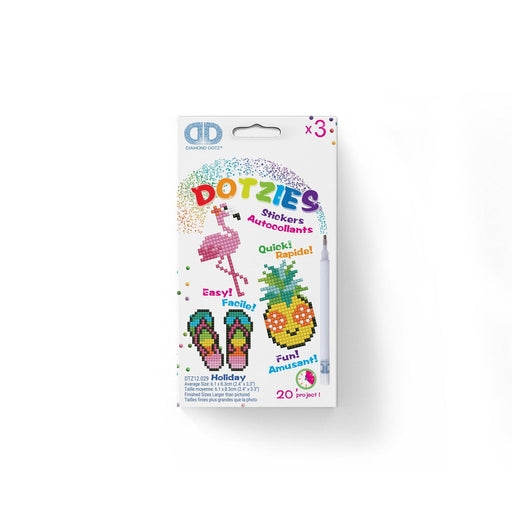DIAMOND DOTZ - DOTZIES Stickers - Holiday - Flamingo - Pineapple - Thongs - Limolin 