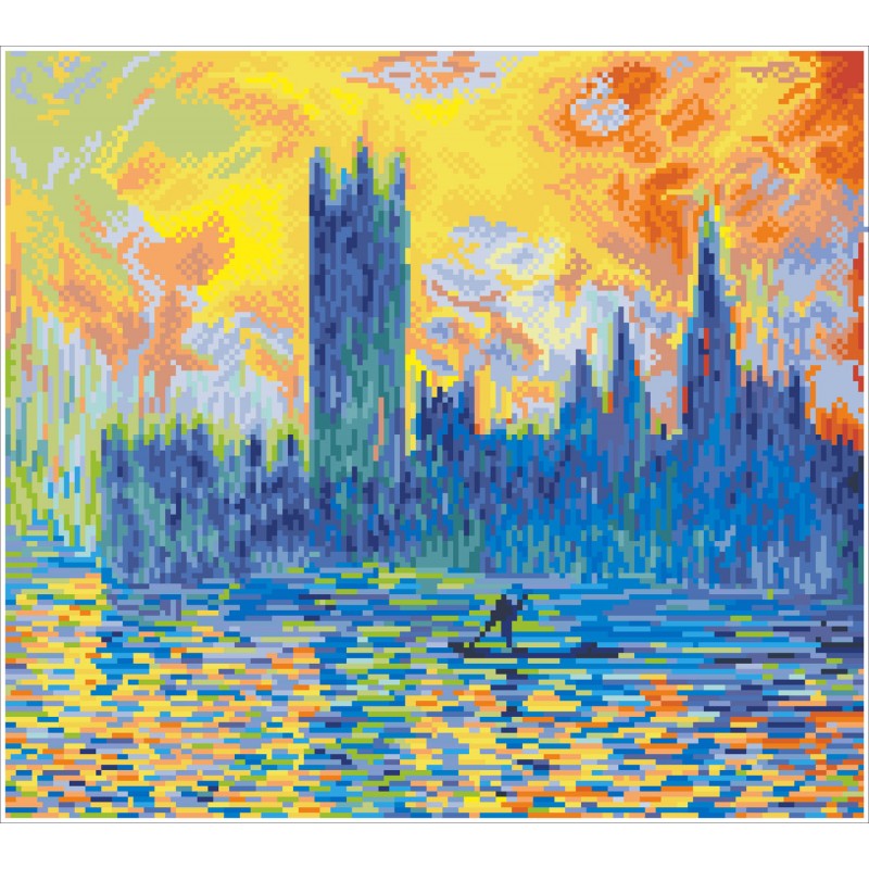 DIAMOND DOTZ - London Parliament in Winter (Monet) - Limolin 