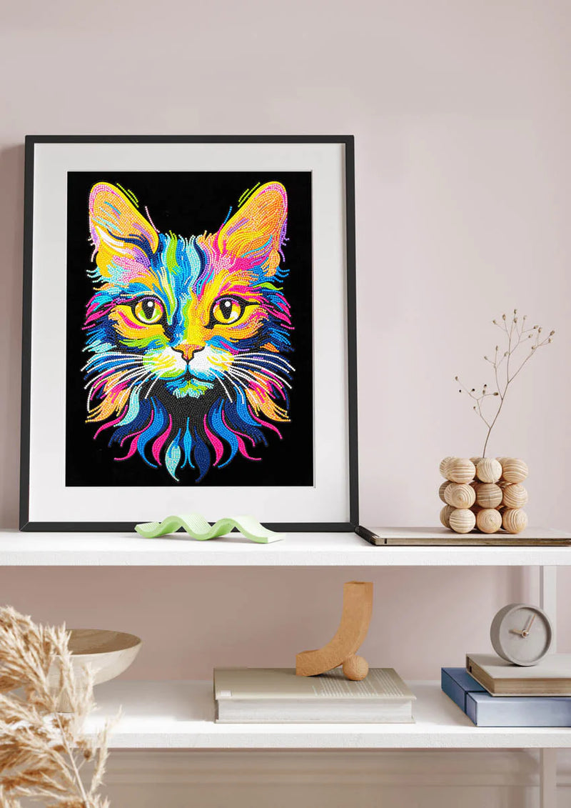 DIAMOND DOTZ - NEON CAT (17.1" x 21.1") - Limolin 