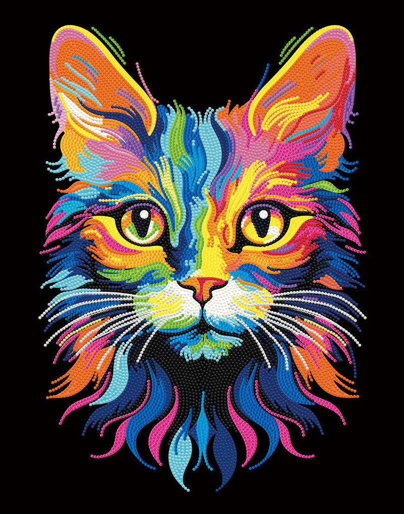 DIAMOND DOTZ - NEON CAT (17.1" x 21.1") - Limolin 