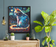 DIAMOND DOTZ - STARRY NIGHT CAT (19.9" x 15.9") - Limolin 