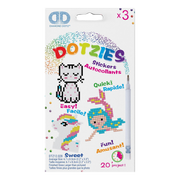 Dotzies Stickers (3) Unicorn, Kitten, Mermaid 18x10