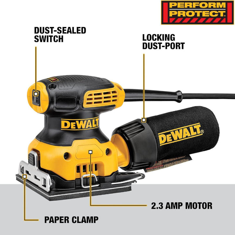 DEWALT DWE6411K 1/4-Sheet Palm Sander, Refurbished