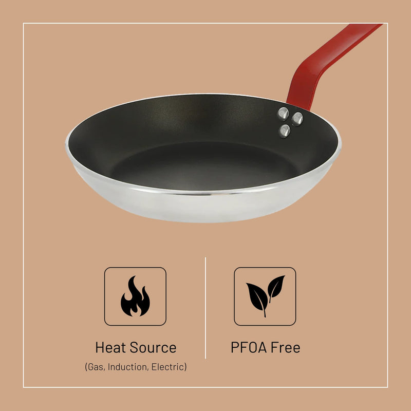 Debuyer - Choc, Frypan Round Non-Stick 32cm Red Handle - Limolin 