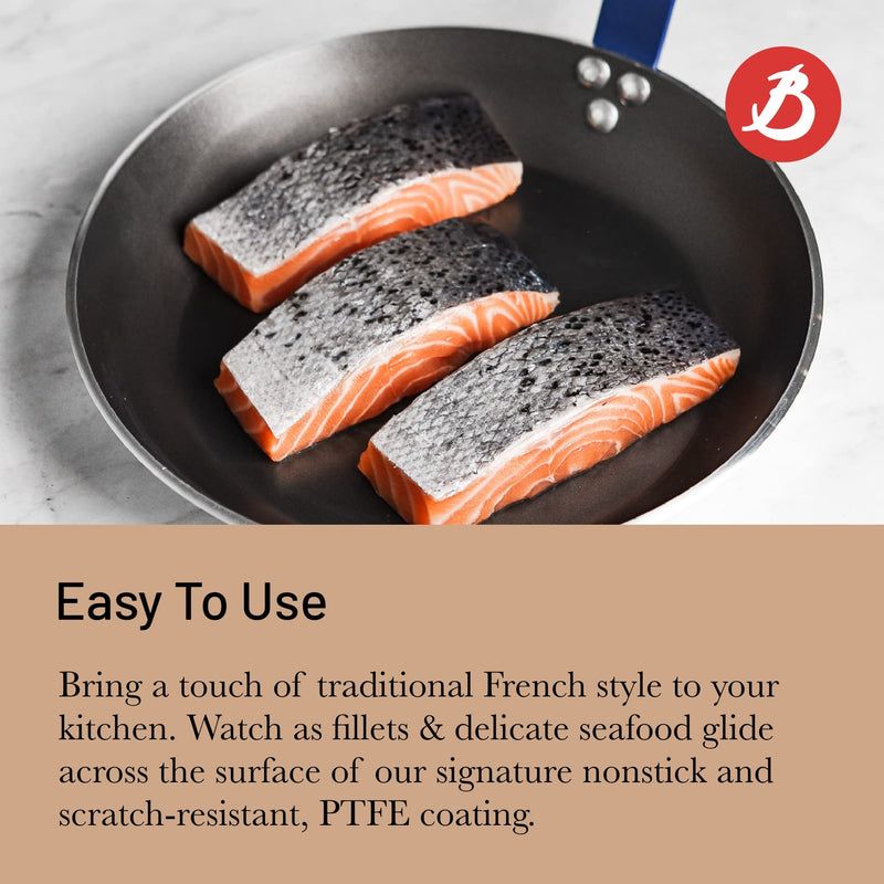 Debuyer - Choc, Frypan Round Non-stick 28cm Blue Handle - Limolin 