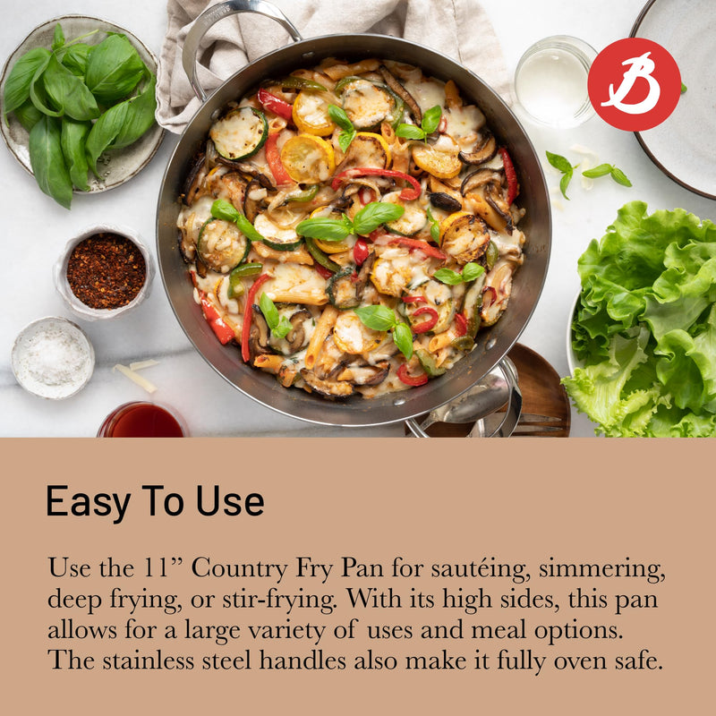 Debuyer - Mineral B, Country Frypan 28cm 2 Handles - Limolin 