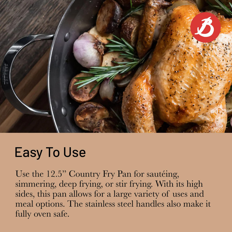 Debuyer - Mineral B, Country Frypan 32cm 2 Handles - Limolin 