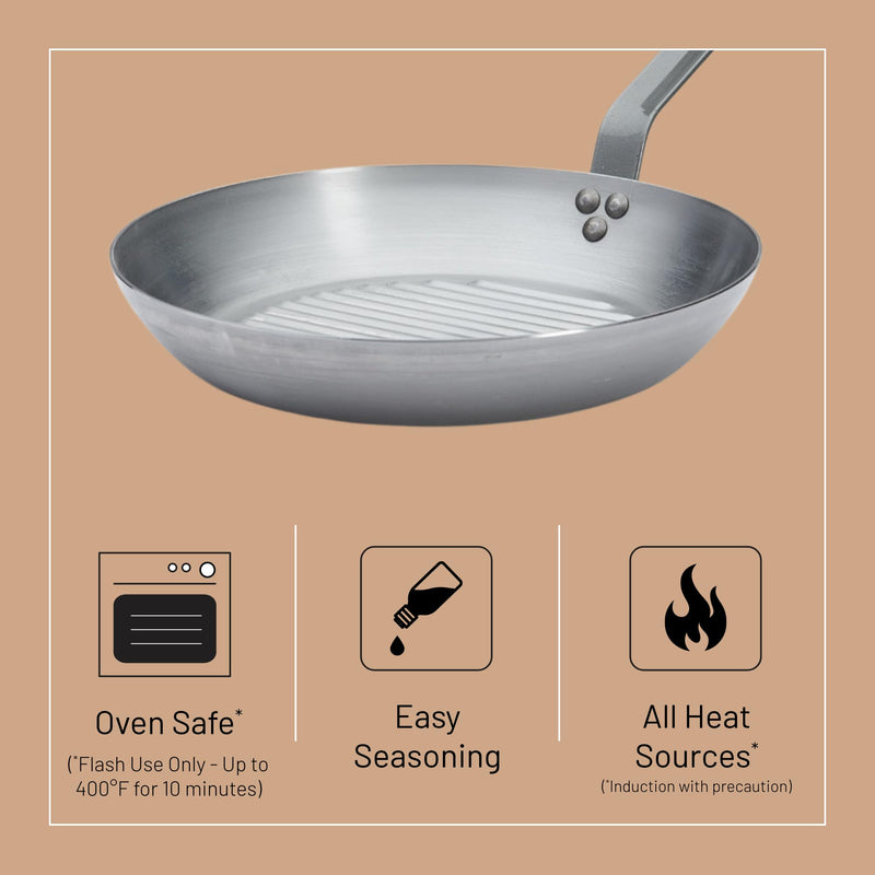 Debuyer - Mineral B Element, Round Grill Pan 32cm - Limolin 