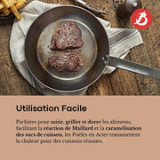 Debuyer - Mineral B Element, Steel, Frypan 20cm, Round - Limolin 