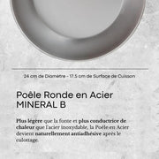 Debuyer - Mineral B Element, Steel, Frypan 24cm, Round - Limolin 