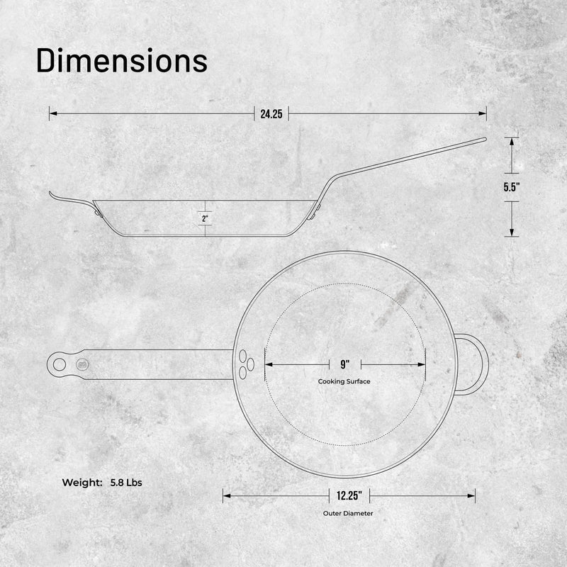 Debuyer - Mineral B Element, Steel, Frypan 32cm, Round - Limolin 