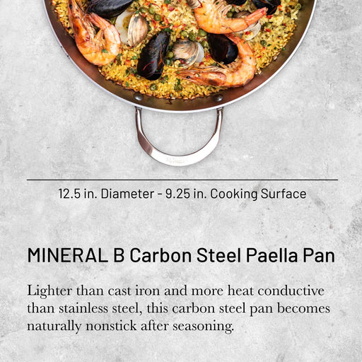 Debuyer - Mineral B, Paella Pan 32cm 2 Handles - Limolin 