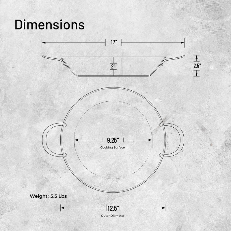 Debuyer - Mineral B, Paella Pan 32cm 2 Handles - Limolin 