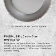 Debuyer - Mineral B Pro, Carbon Steel Omelette Pan, 28cm - Limolin 