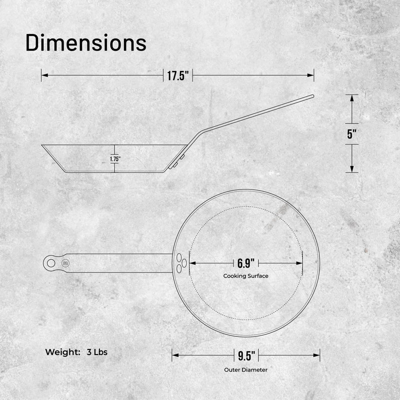 Debuyer - Mineral B, Steak Frypan, Steel, 24cm - Limolin 