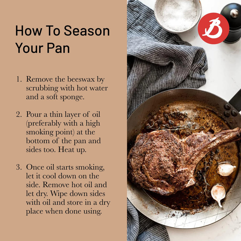 Debuyer - Mineral B, Steak Frypan, Steel,  28cm - Limolin 