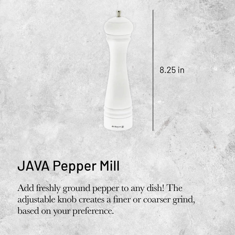 Debuyer - Pepper Mill,Steel Mechanism 21cm/8.27", Java, Matte White - Limolin 
