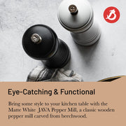 Debuyer - Pepper Mill,Steel Mechanism 21cm/8.27", Java, Matte White - Limolin 