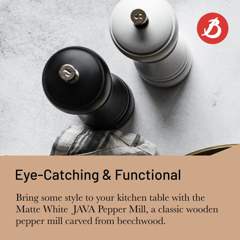 Debuyer - Pepper Mill,Steel Mechanism 21cm/8.27", Java, Matte White - Limolin 