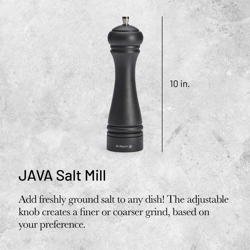 Debuyer - Salt Mill, SS Mechanism 25cm/9.84", Java, Matte Black - Limolin 