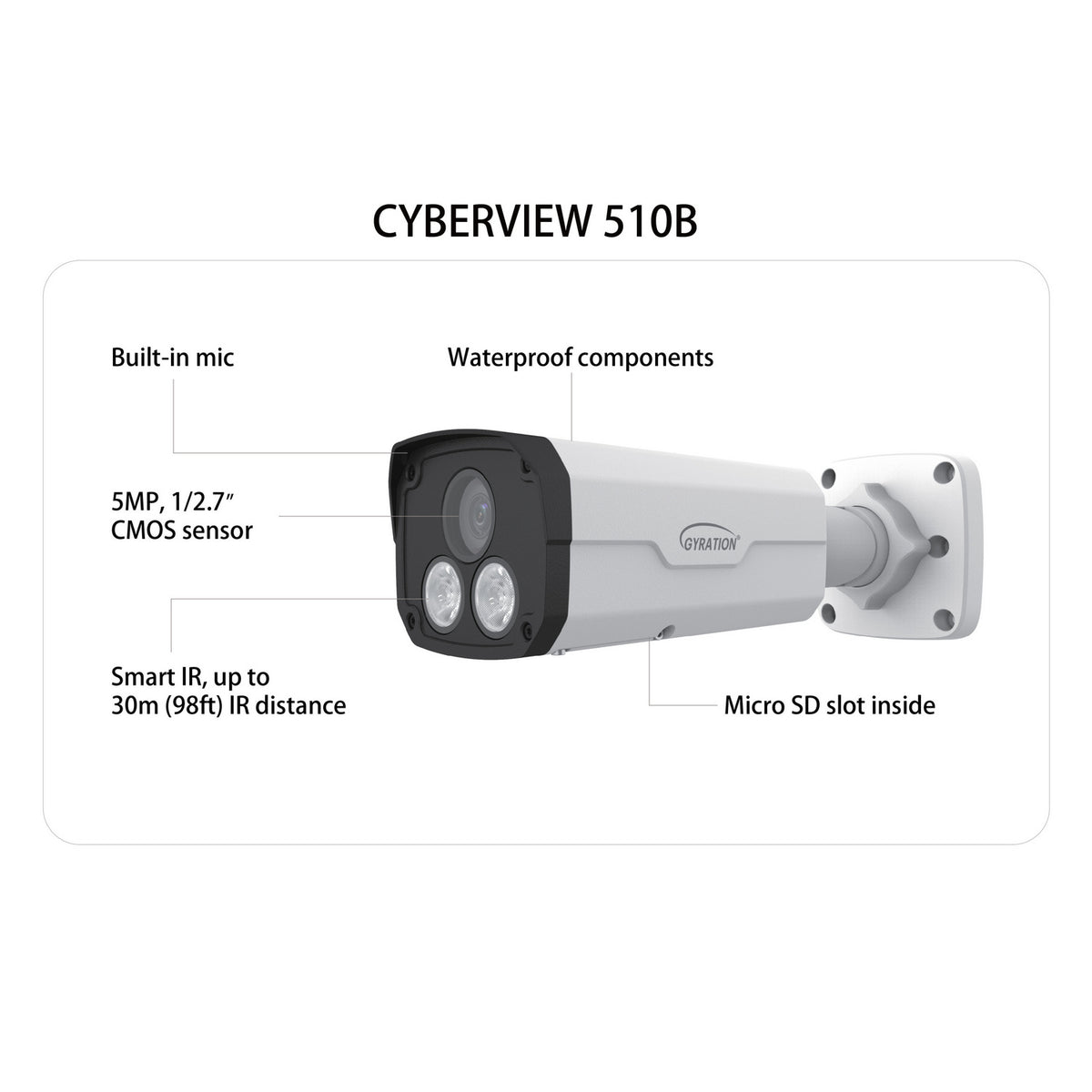 Gyration - Outdoor Network Camera CYBERVIEW 510B 5MP Intelligent Night ...