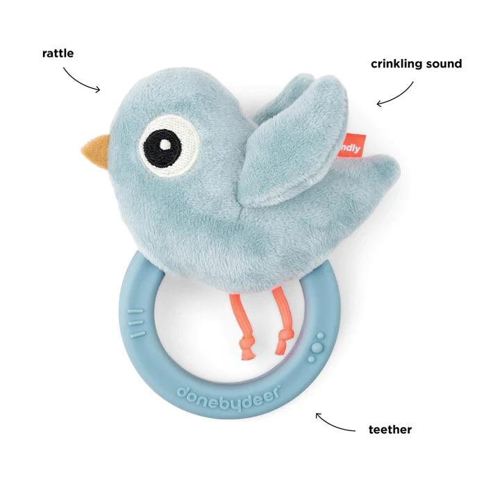 Done by Deer - Sensory rattle w/teether Birdee - Limolin 