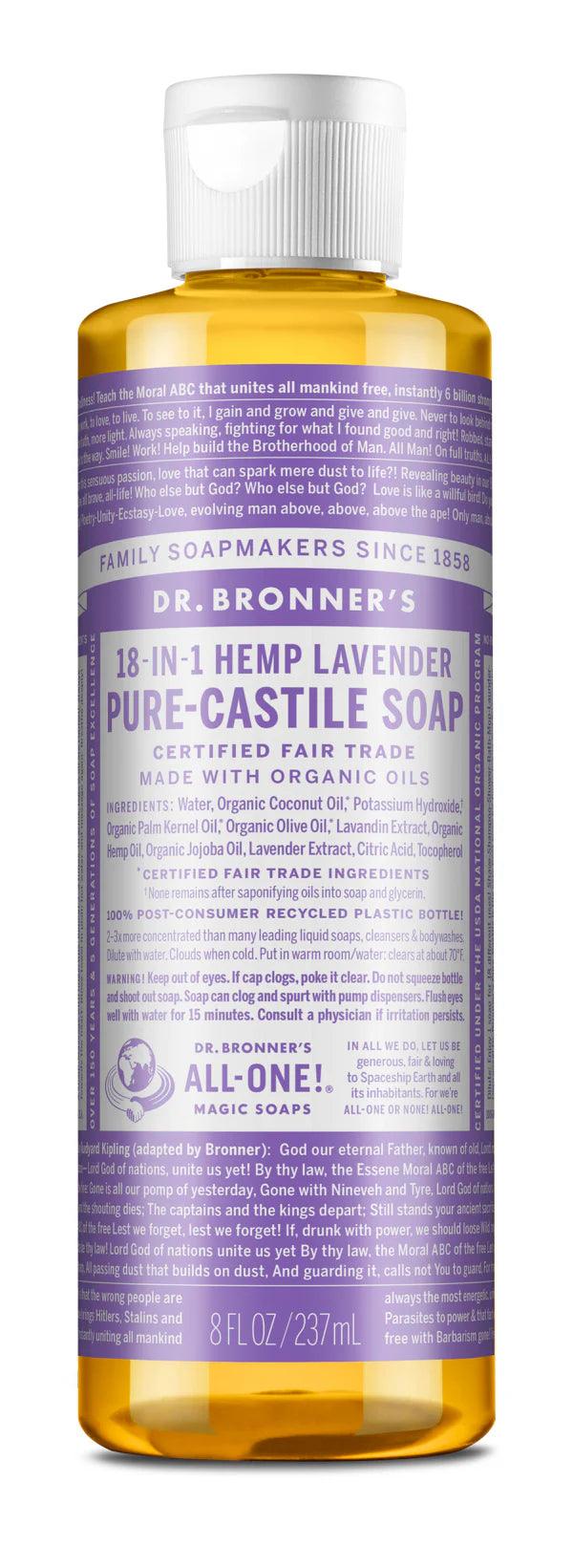 Dr Bronner's - Lavender - Pure Castle Liquid Soap | 8 oz - Limolin 