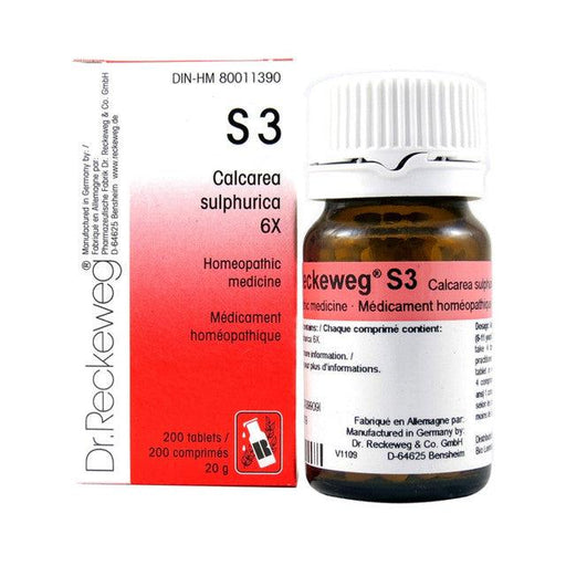 Dr Reckeweg - S3 - Calcarea sulph 6X - 200 tablets/comprimes - 20 g - Limolin 