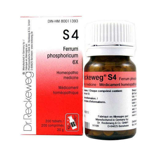 Dr Reckeweg - S4 - Ferrum phos 6X - 200 tablets/comprimes - 20 g - Limolin 