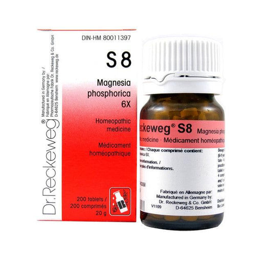 Dr Reckeweg - S8 - Magnesia phos 6X - 200 tablets/comprimes - 20 g - Limolin 