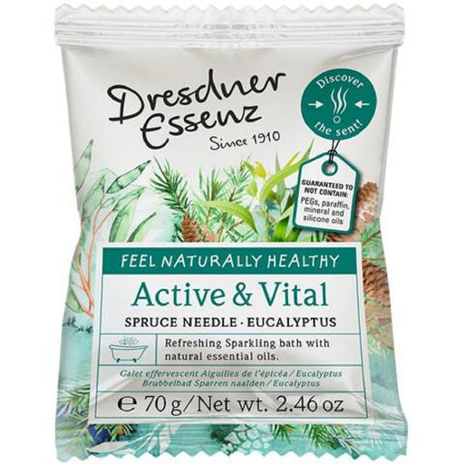 Dresdner - Essenz Fizzing Bath Tab Active&Vital (Spruce Needle-Eucalyptus) 70G - Limolin 
