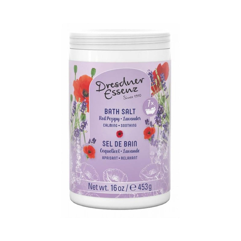 Dresdner - Essenz Natural Sel De Bain/Bath Salt Red Poppy & Lavender 453G/16Oz - Limolin 