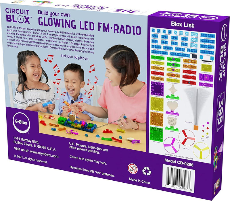 E-Blox - Build Your Own - Glowing Led Fm Radio - 395 Projects - Limolin 