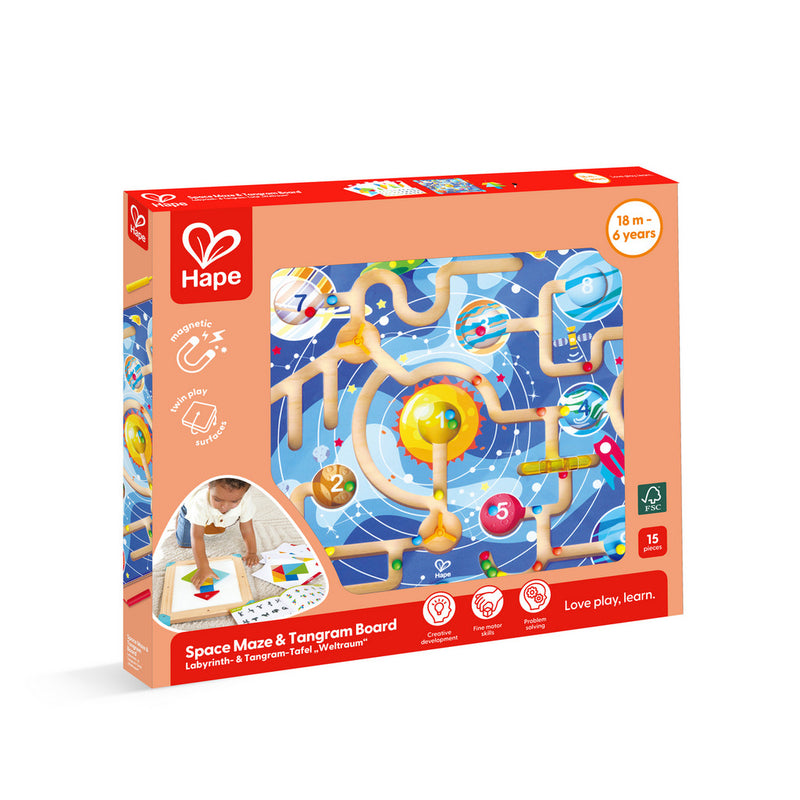 Hape - SPACE MAZE & TANGRAM BOARD