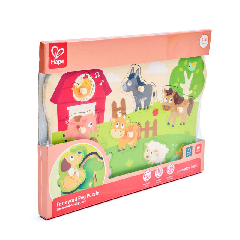 Hape - Farm Animals Peg Puzzle