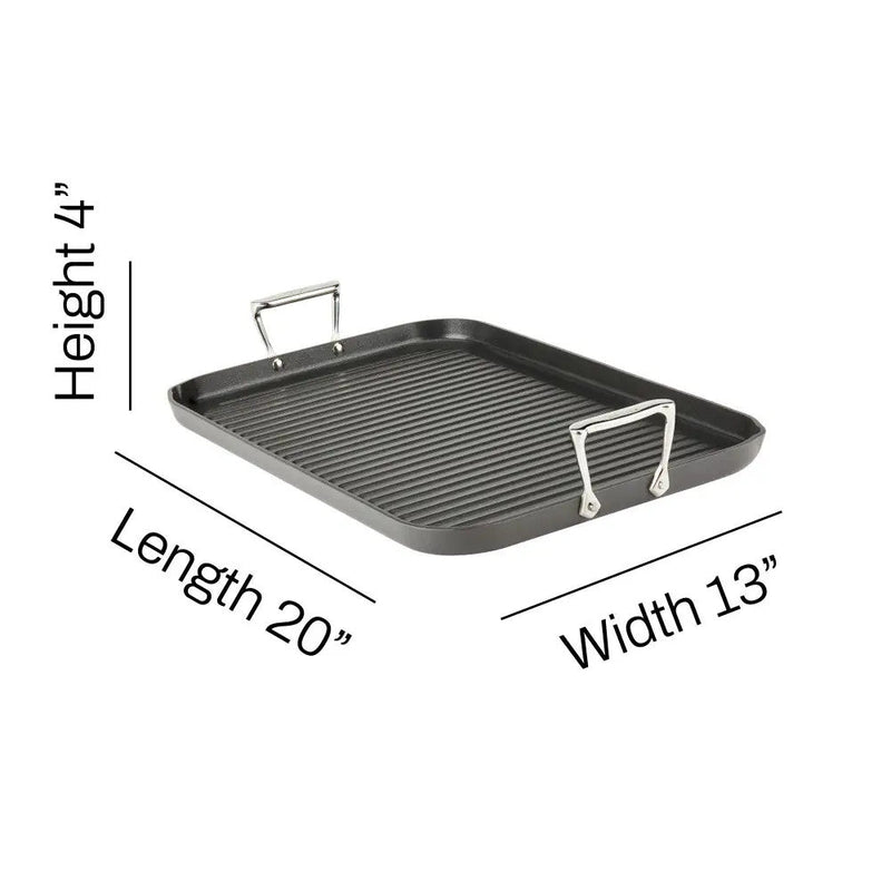 All-Clad HA1 Double-Burner Grill Pan E6524164, 13 × 20 in.