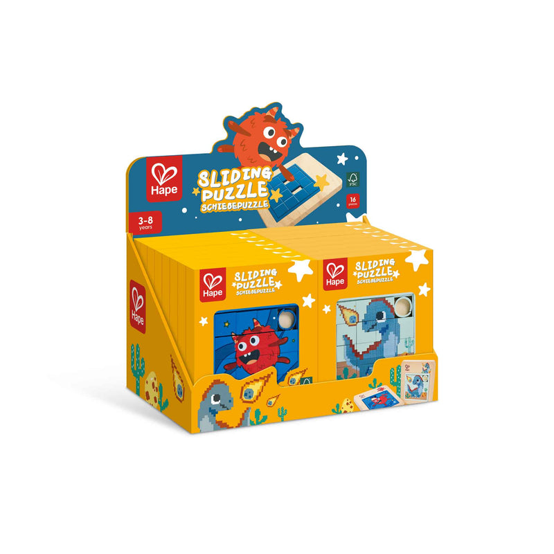 Hape - Sliding Puzzle Pack (16-Piece Set, Assorted Styles)