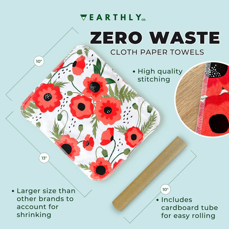 EARTHLY CO - Notpaper Towel 10/PK-Poppy Fields - Limolin 