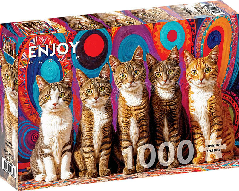 ENJOY - Five Cats (1000-Piece Puzzle) - Limolin 