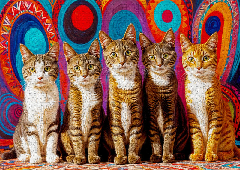ENJOY - Five Cats (1000-Piece Puzzle) - Limolin 