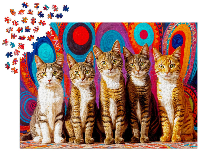 ENJOY - Five Cats (1000-Piece Puzzle) - Limolin 