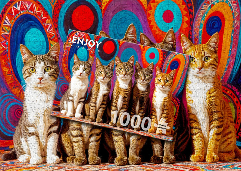 ENJOY - Five Cats (1000-Piece Puzzle) - Limolin 