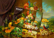 ENJOY - Schuster: Still Life with Fruit Flowers and Parrot (1000-Piece Puzzle) - Limolin 