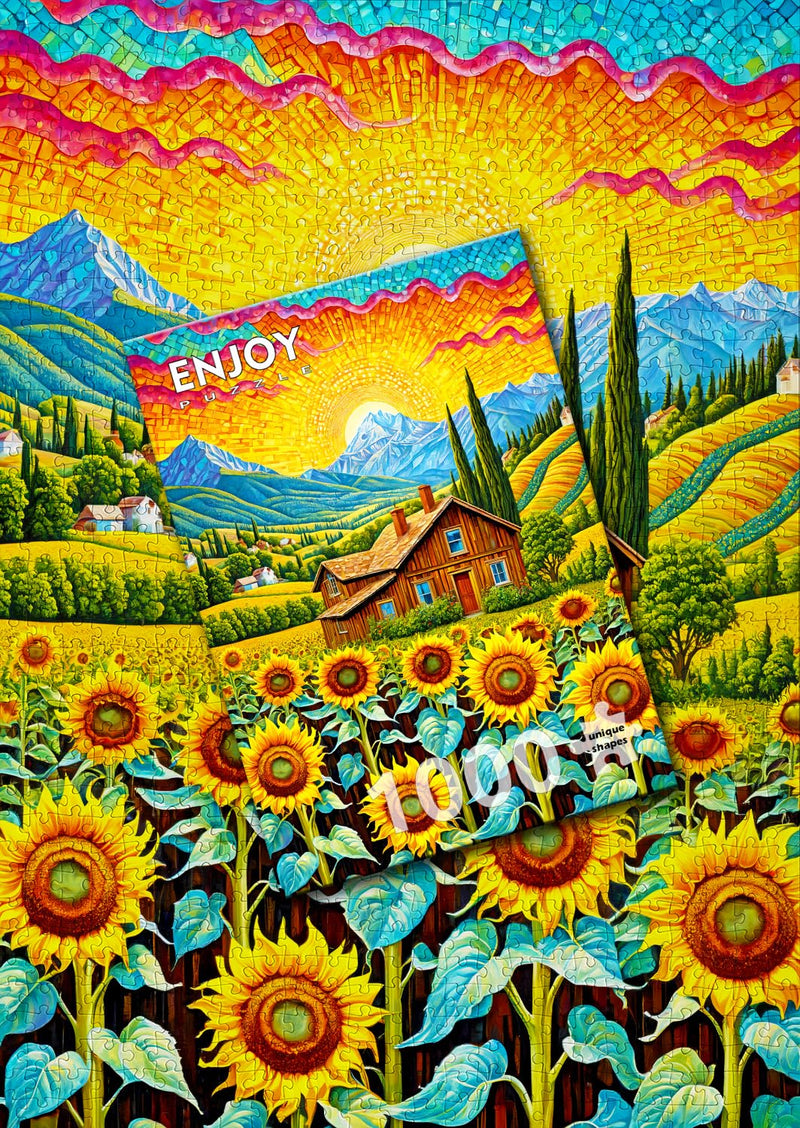 ENJOY - Sunflower House (1000-Piece Puzzle) - Limolin 