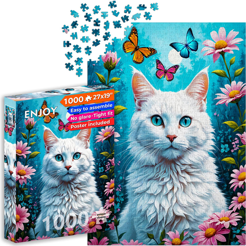 ENJOY - White Cat (1000-Piece Puzzle) - Limolin 