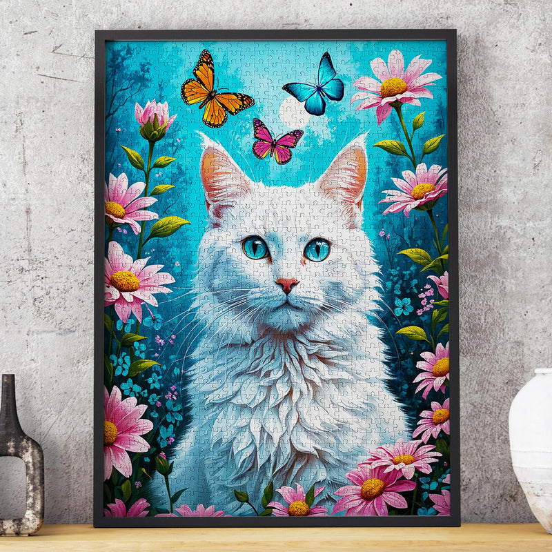 ENJOY - White Cat (1000-Piece Puzzle) - Limolin 