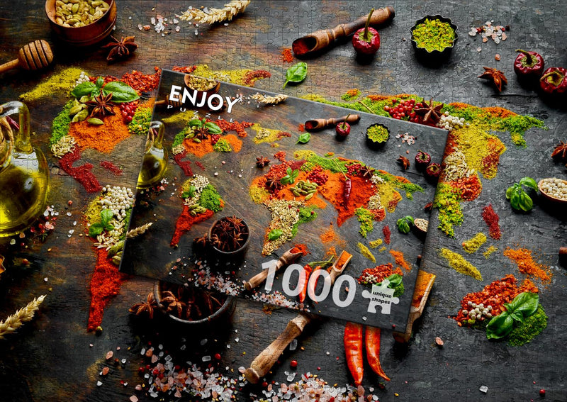 ENJOY - World Map in Spices (1000-Piece Puzzle) - Limolin 